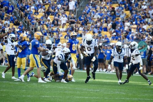 WVU Football secondary Garnett Hollis, Ayden Garnes, Jaheem Joseph