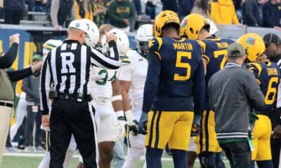 WVU Football coin toss against Baylor Bears with Sean Martin