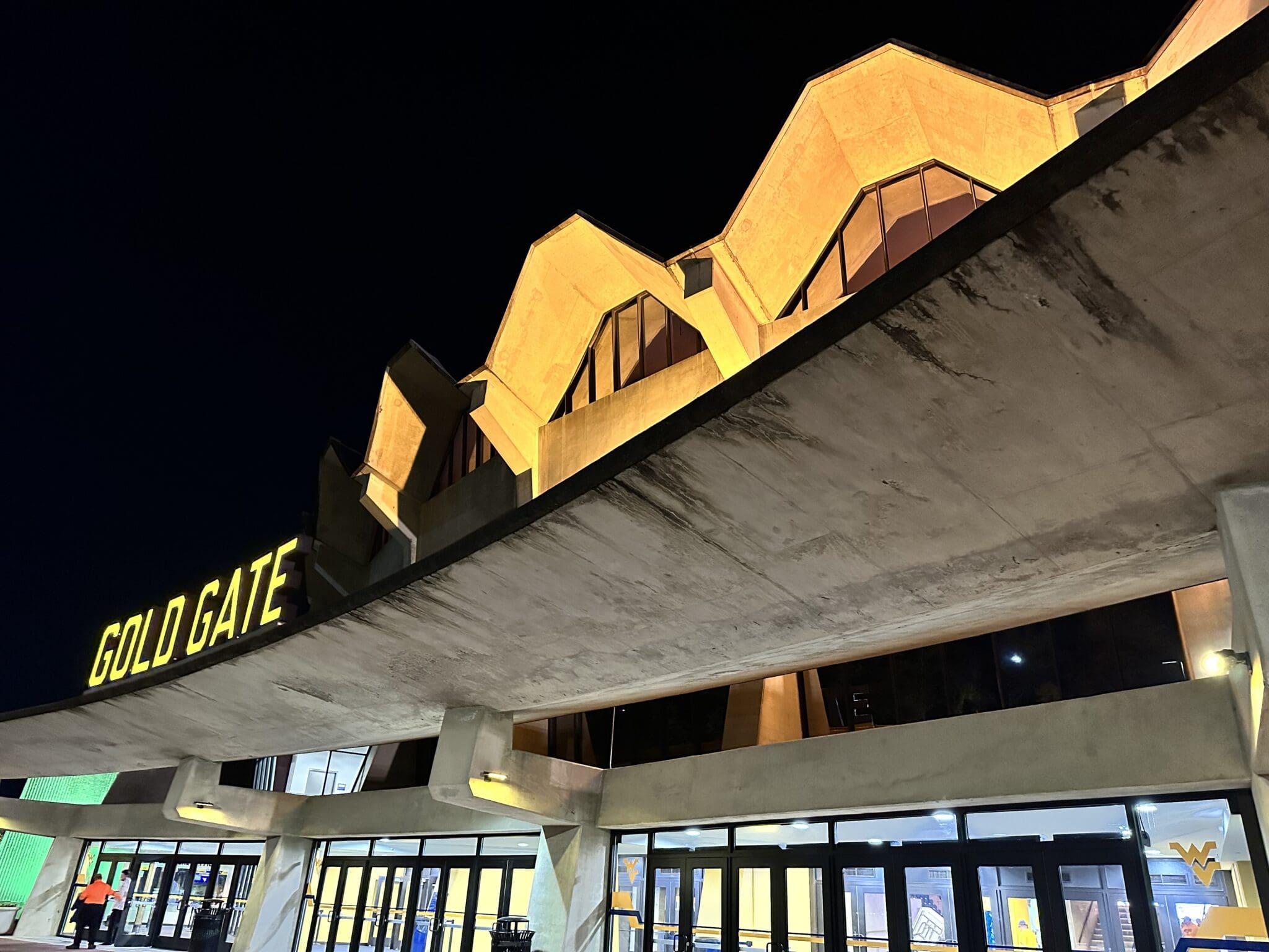 WVU Basketball Coliseum Gold Gate Stock Photo