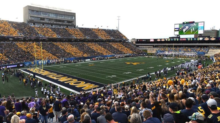 WVU Football stripe the stadium stock