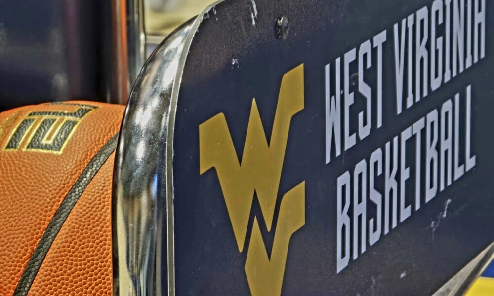 WVU Basketball ball rack stock
