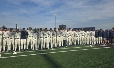 WVU Baseball celebrating Super Regional title by singing Country Roads