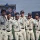 WVU Baseball celebrating Super Regional title