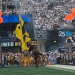 WVU Football intro with flag and mascot