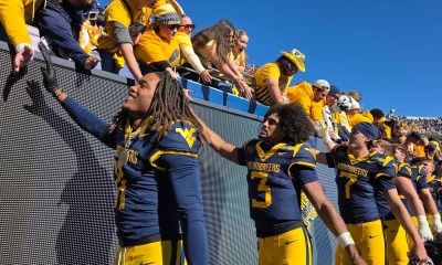 WVU Football Mike Hawkins Country Roads stock photo