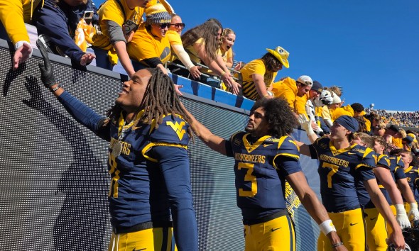 WVU Football Mike Hawkins Country Roads stock photo