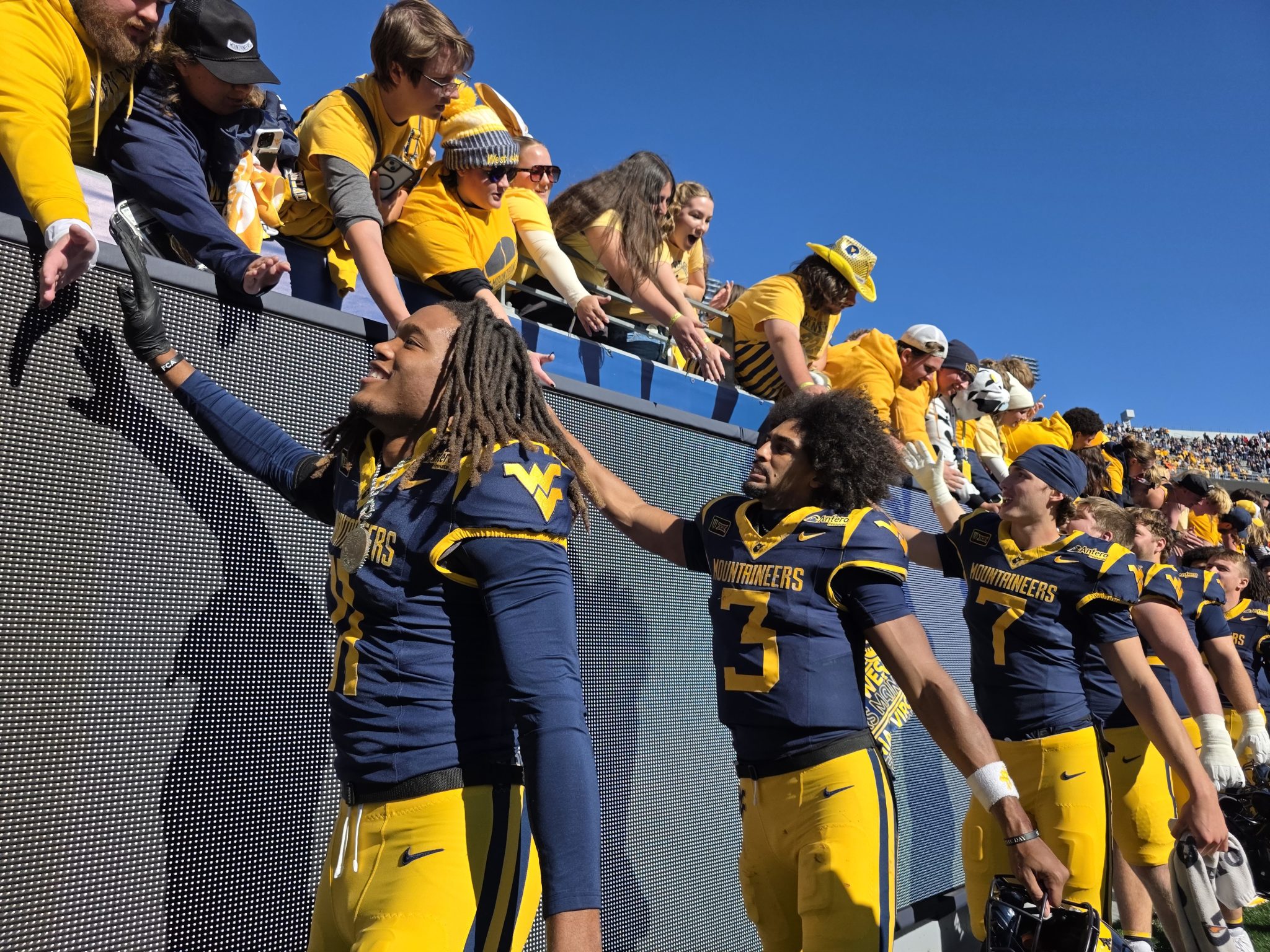 WVU Football Mike Hawkins Country Roads stock photo