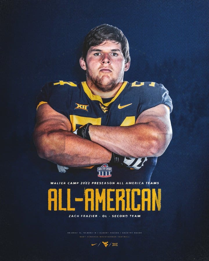 WVU's Frazier Makes Walter Camp All-America Preseason Second Team