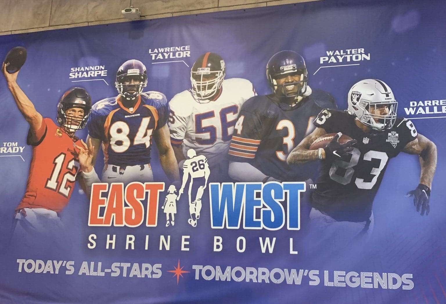 Shrine Bowl graphic on wall