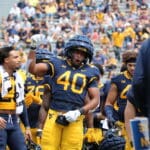 WVU Football LB Josiah Trotter at spring game