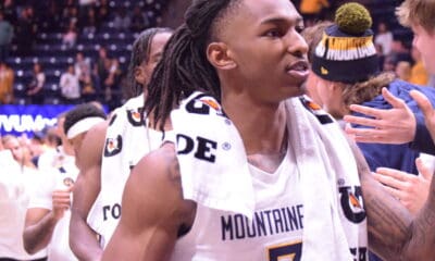 WVU Basketball Javon Small high fives fans