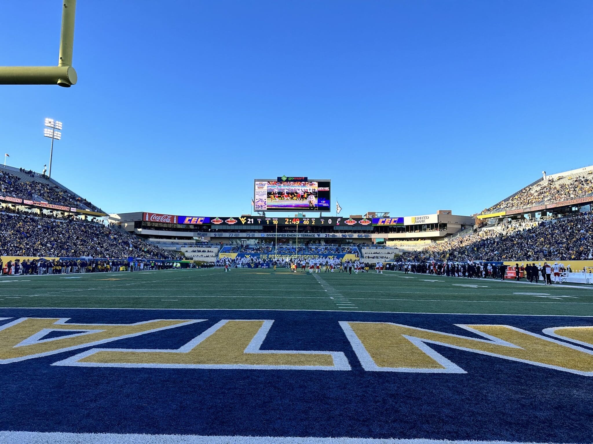 WVU Football Milan Puskar Stadium field shot stock