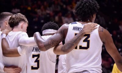 WVU Basketball Huddle