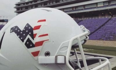 WVU football USA helmet stock