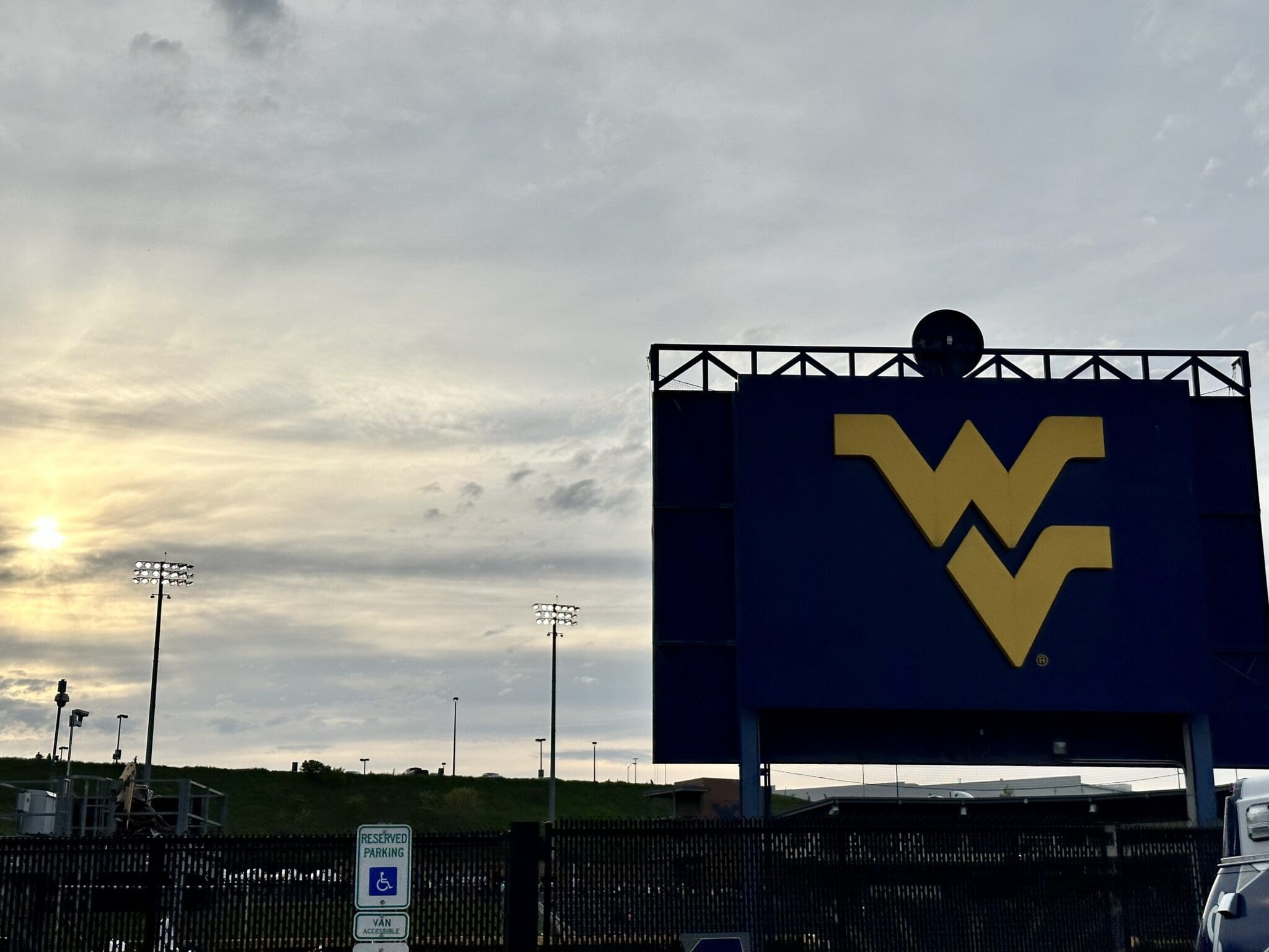 WVU Baseball logo sign stock