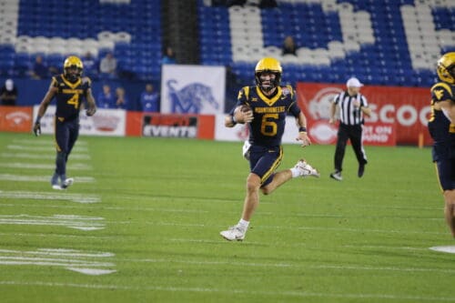 WVU Football QB Garrett Greene running at Frisco Bowl