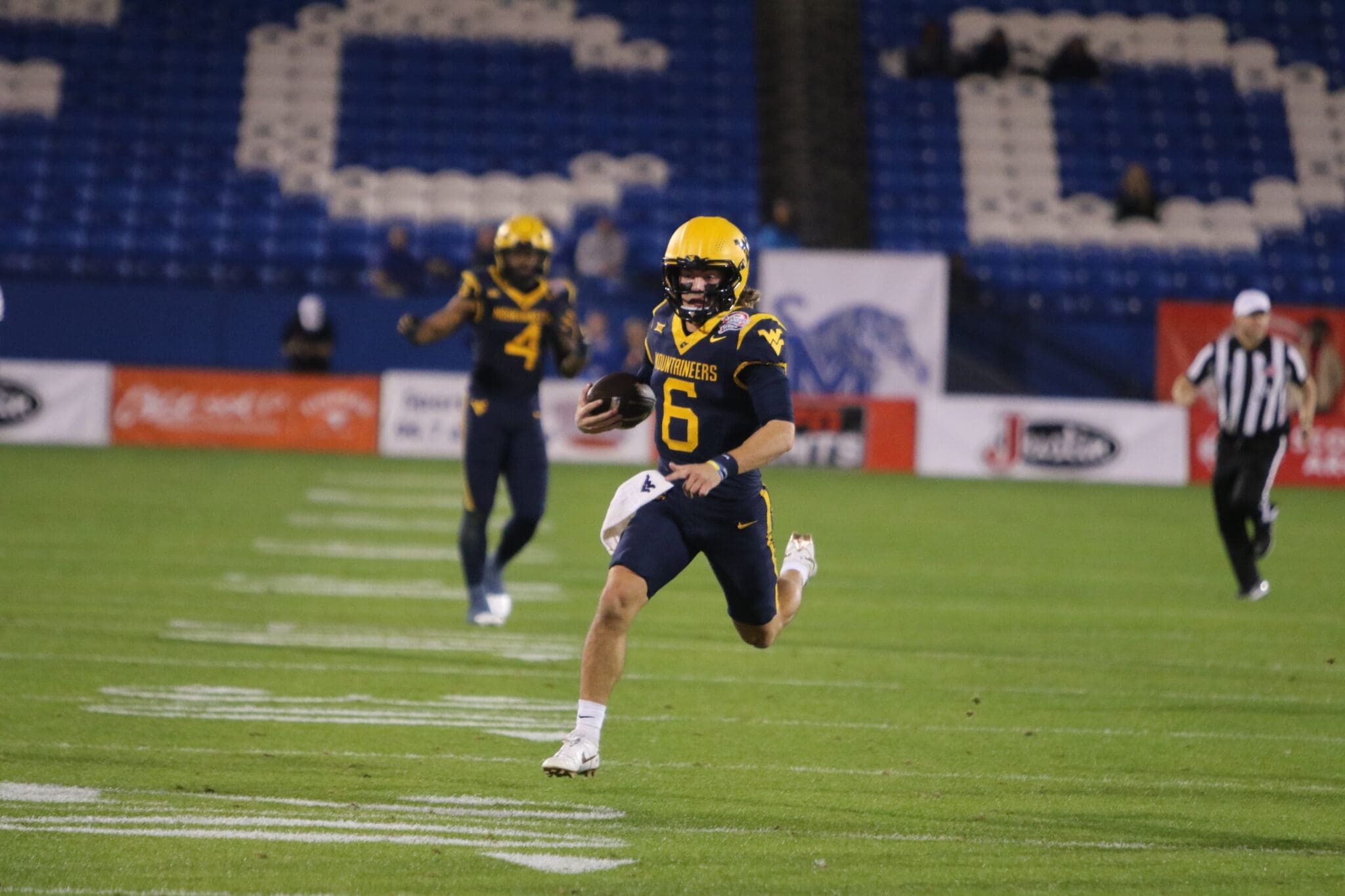 WVU Football Garrett Greene running at Frisco Bowl