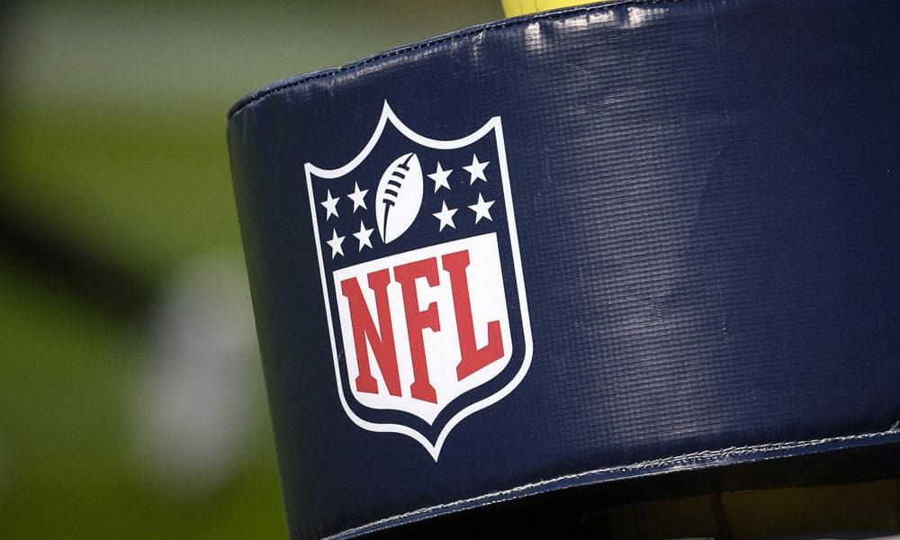 NFL logo on goal post stock for NFL betting