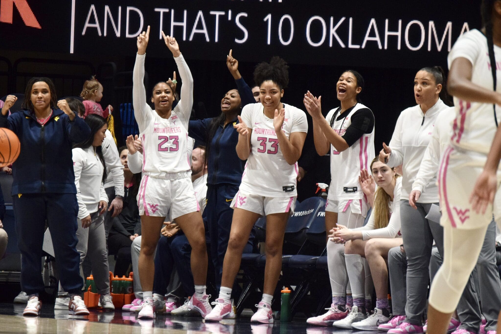 WVU Women's Basketball cheering