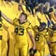 WVU fans and Garrett Greene after a win