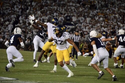 WVU Football TE Kole Taylor against Penn State