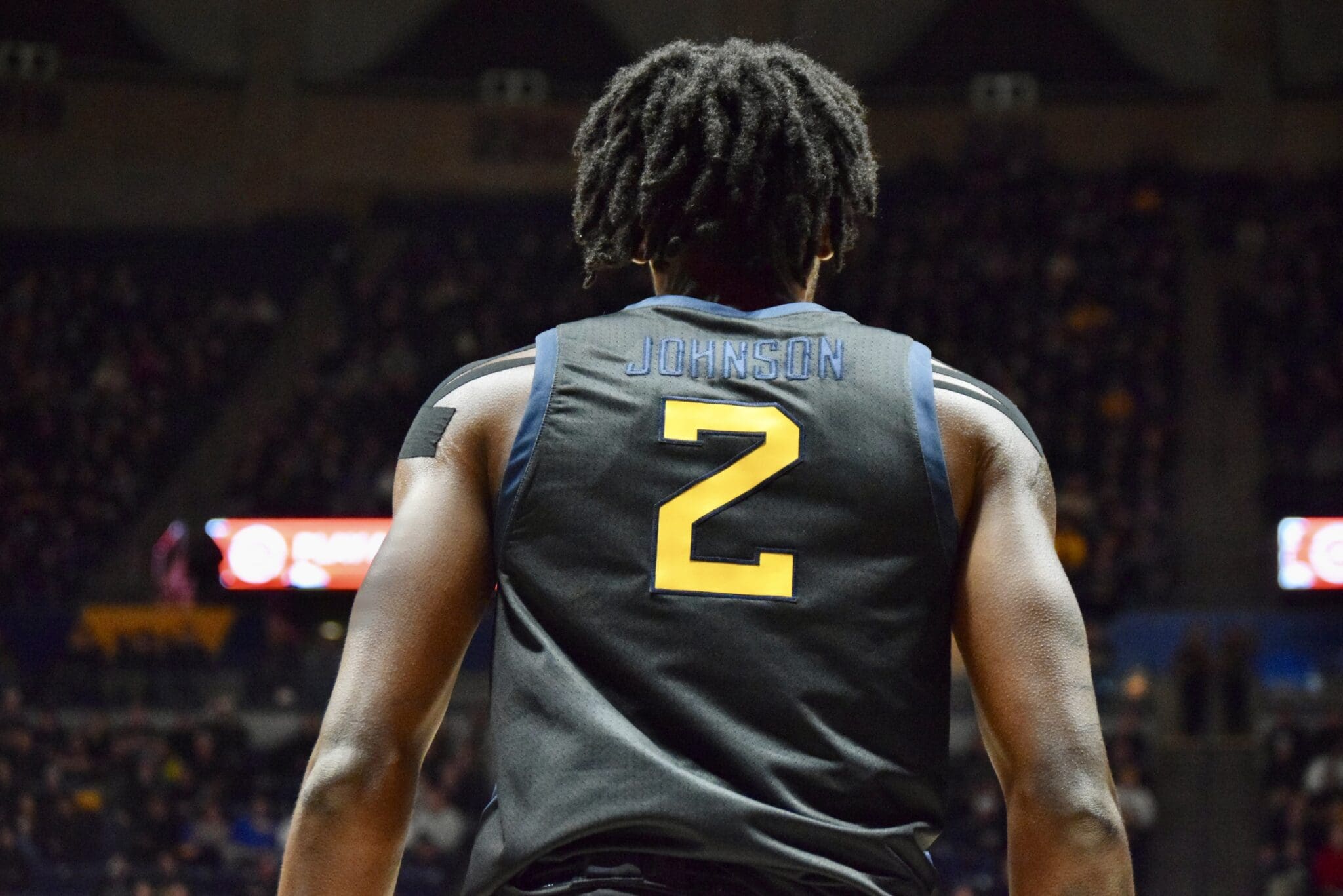 WVU Basketball Kobe Johnson black uniform