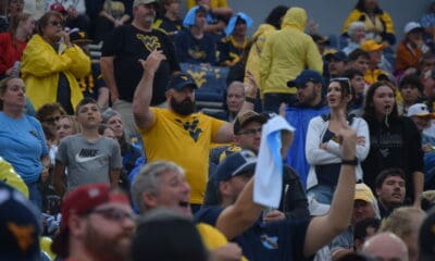 WVU Football fan upset during Utah game