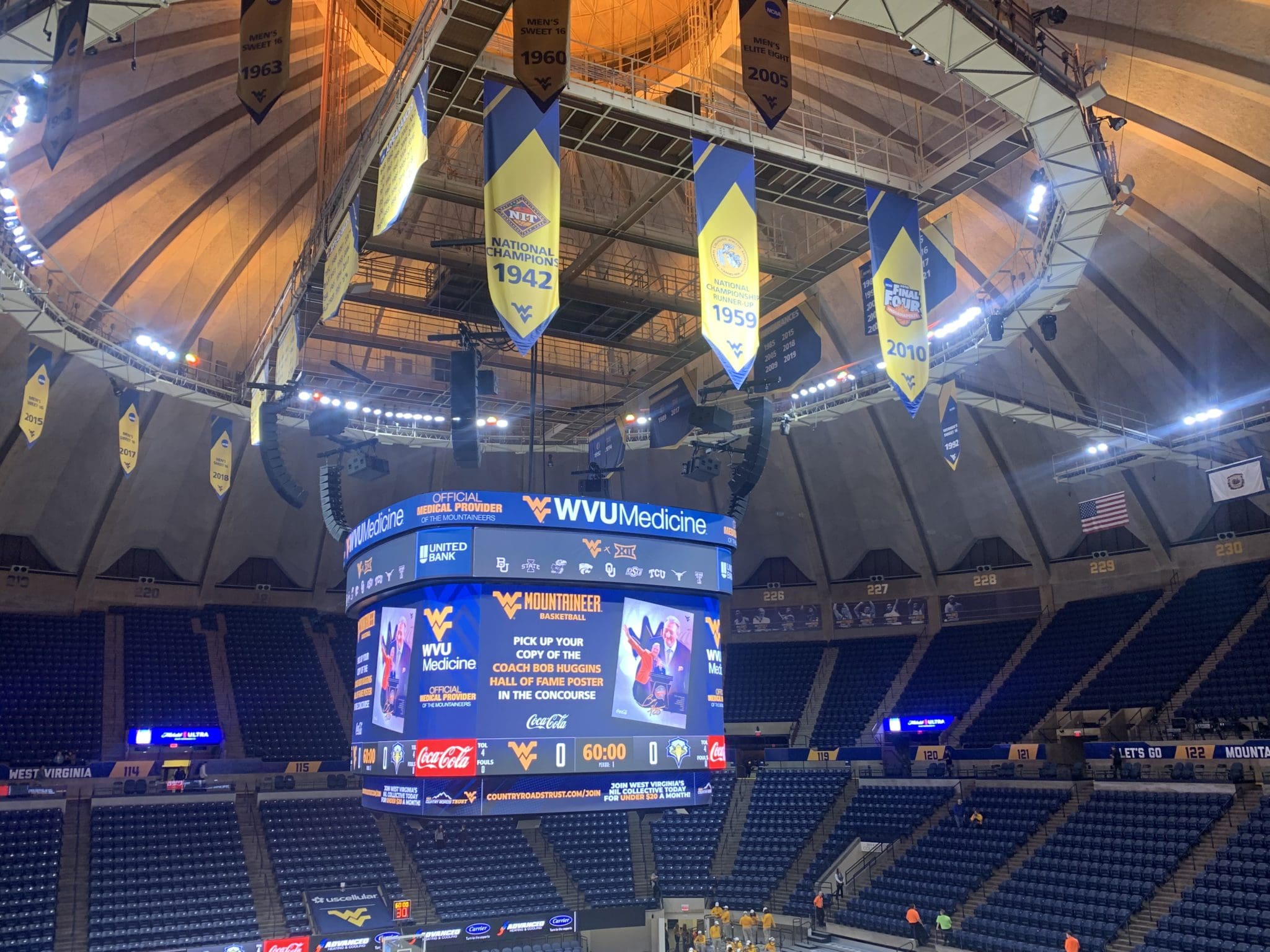WVU Coliseum banners