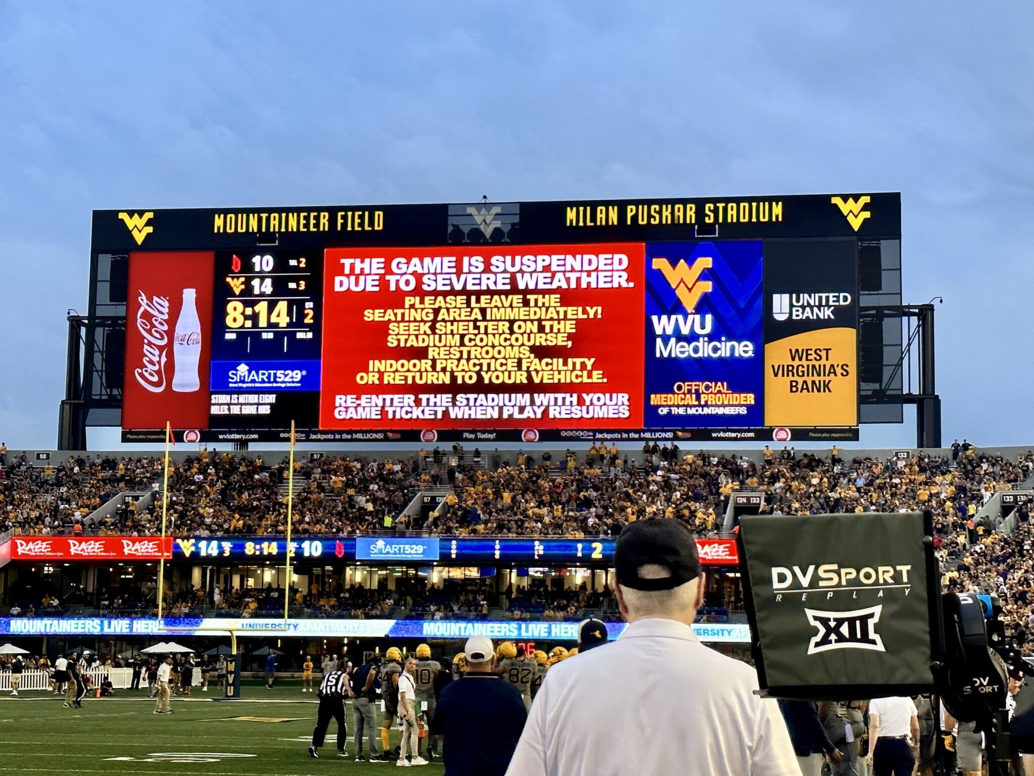 WVU Football game delayed
