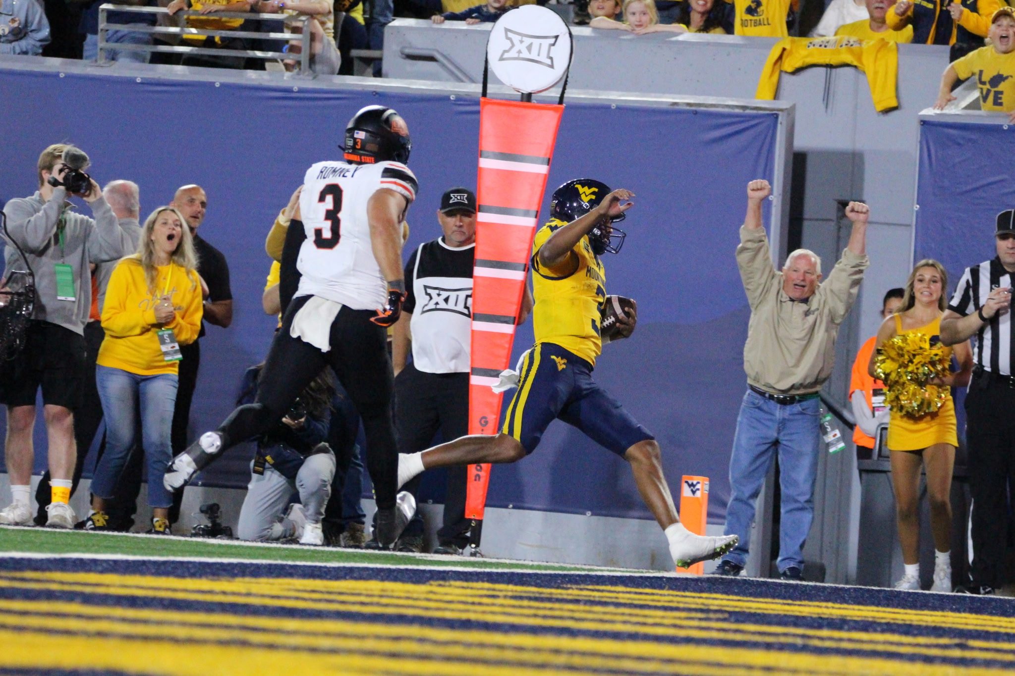 WVU Football Michael Hawkins touchdown run against Oklahoma State