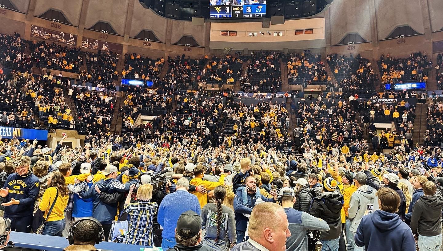 WVU fans storm court