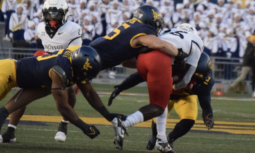 WVU Football Biser tackle against Cincinnati