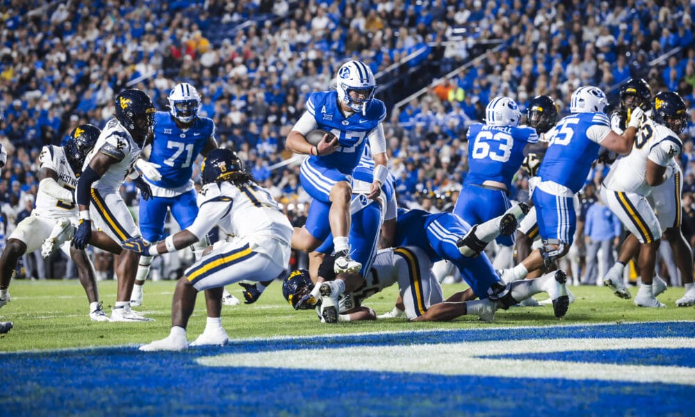 BYU QB Bear Bachmeier TD run against WVU