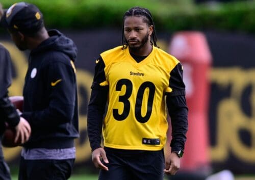 Beanie Bishop at a Steelers practice