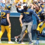 WVU Football Coach Bilal Marshall and Ja'Quay Hubbard