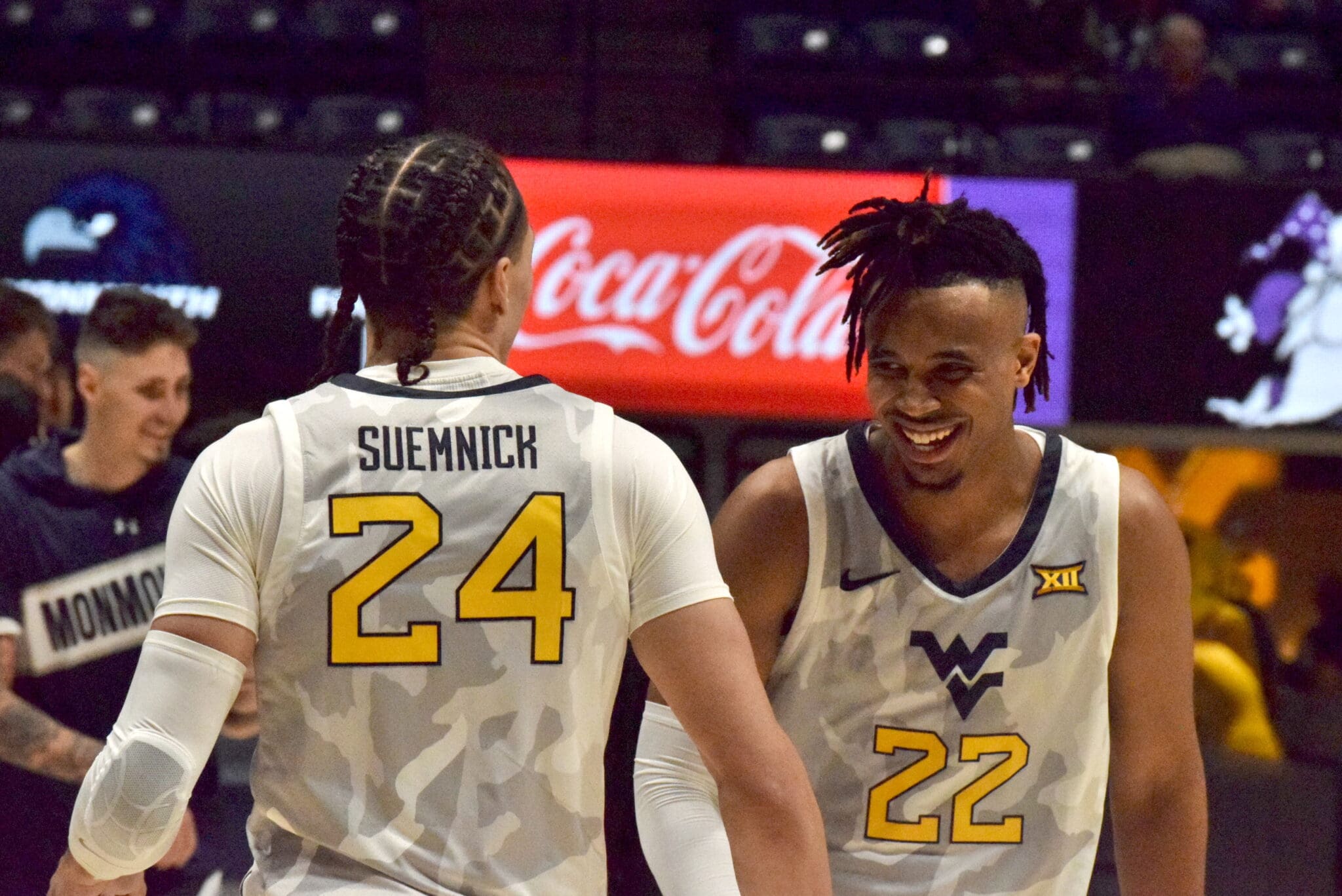WVU Basketball Pat Suemnick and Josiah Harris