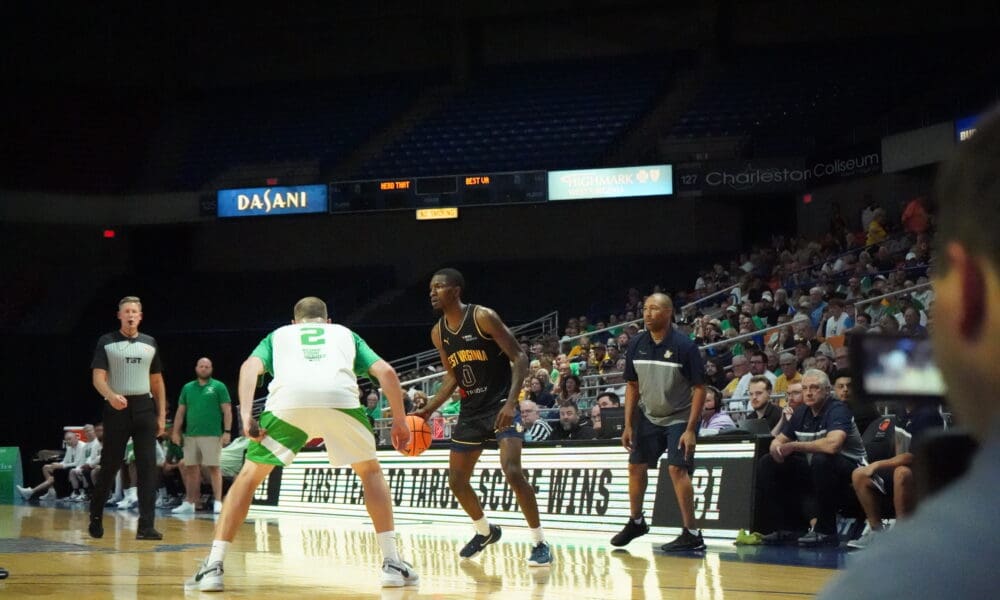 Best Virginia guard Keddy Johnson handles the ball in the 2025 TBT