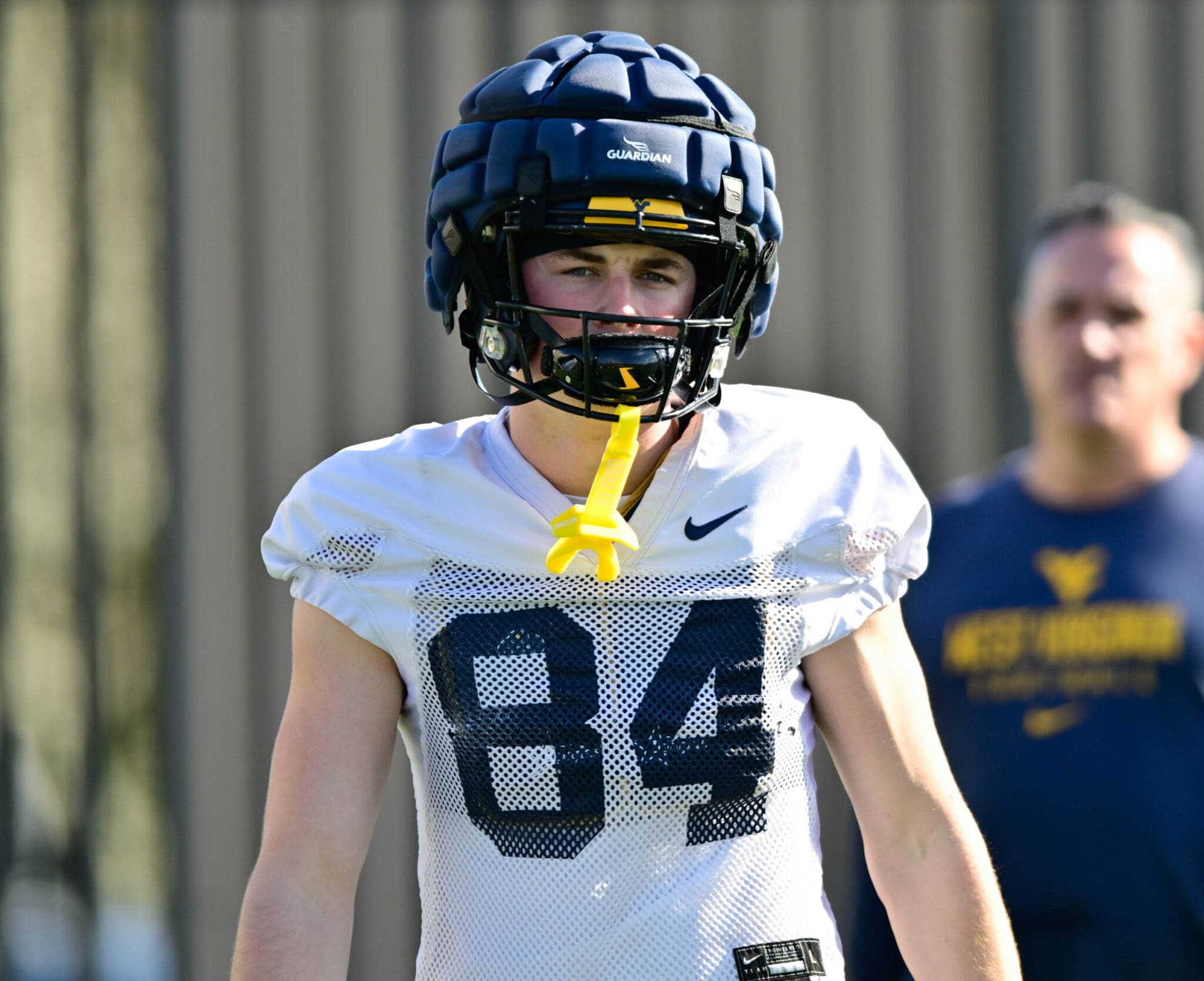 WVU Football WR Hudson Clement at practice