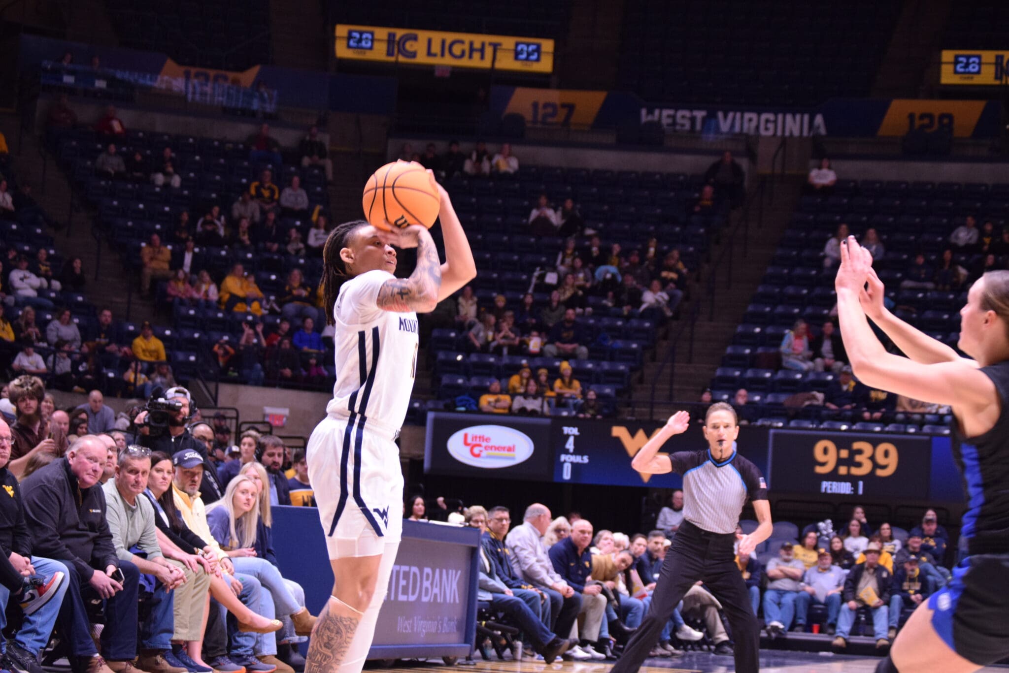 WVU women basketball star JJ Quinerly against BYU