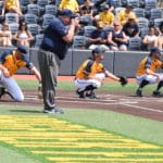 WVU Baseball players warming up