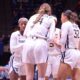 WVU women’s basketball huddle