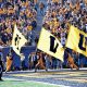 WVU Football Flags After Touchdown Stock photo