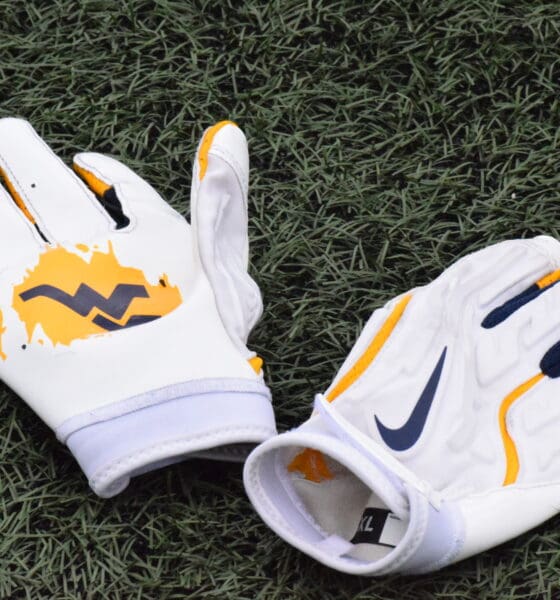 WVU Football gloves stock