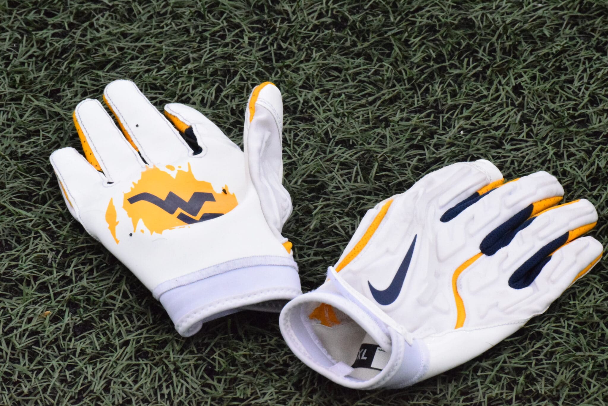 WVU Football gloves stock