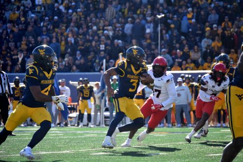WVU Football QB Michael Hawkins Jr and Cam Cook against Cincinnati