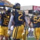 WVU Football RB Tye Edwards after scoring touchdown against Pitt