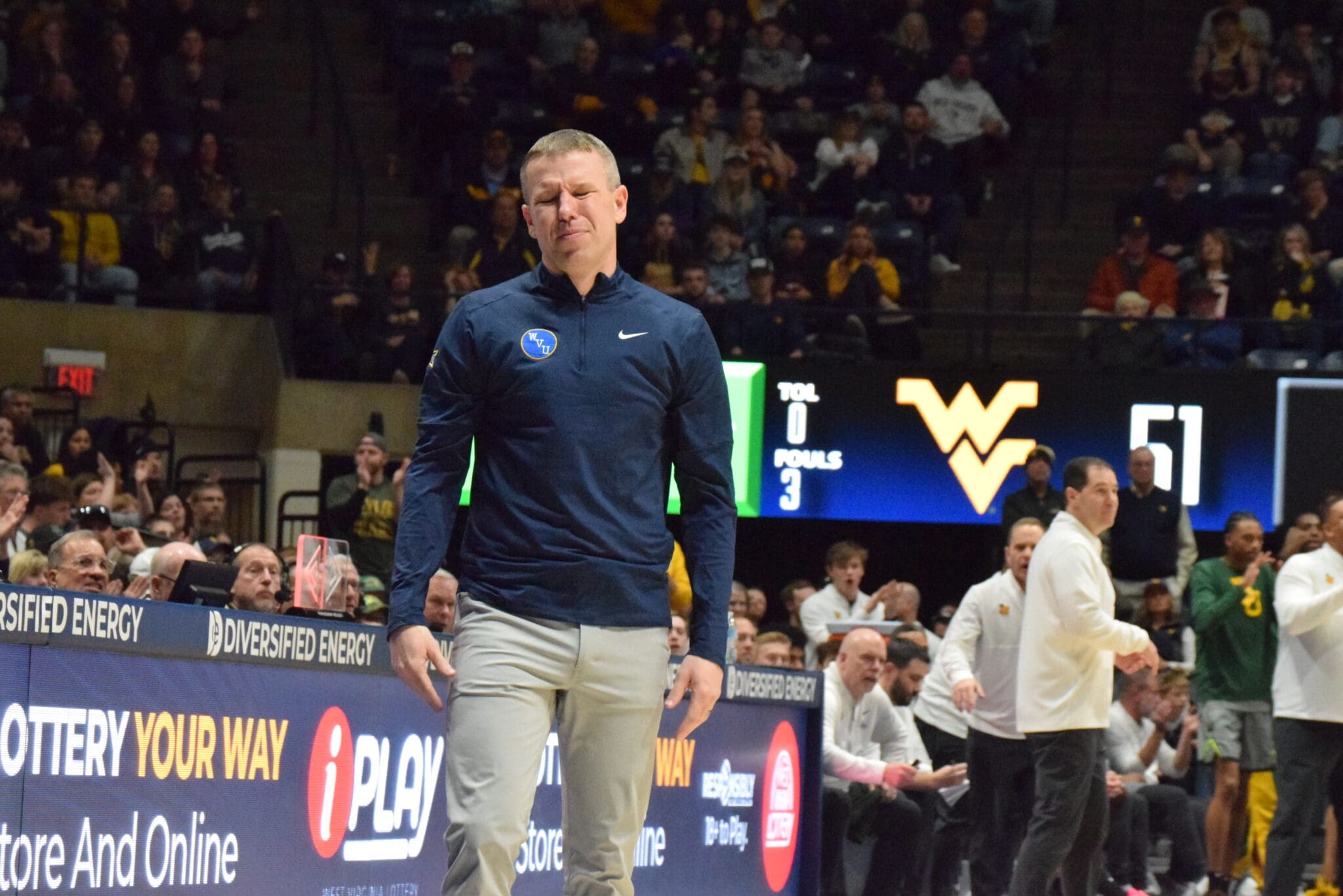 WVU Basketball HC Ross Hodge against Baylor