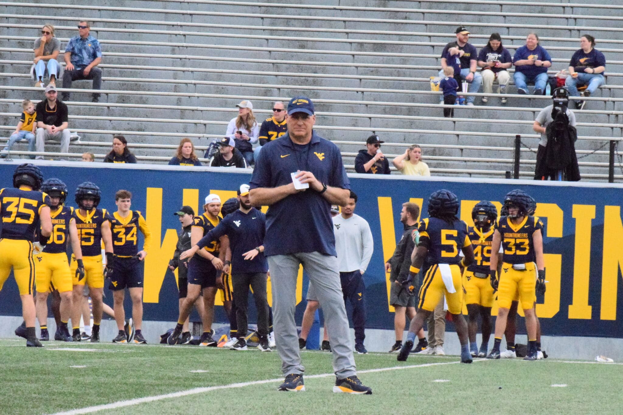 WVU Football HC Rich Rodriguez at Spring Showcase