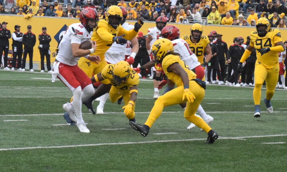 WVU Football Defense tackling against Texas Tech