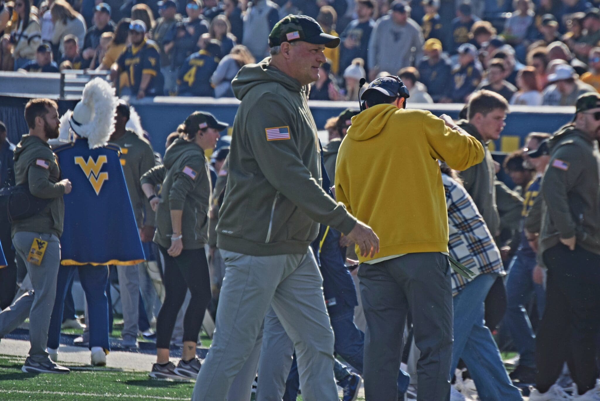 WVU Football HC Rich Rodriguez on field